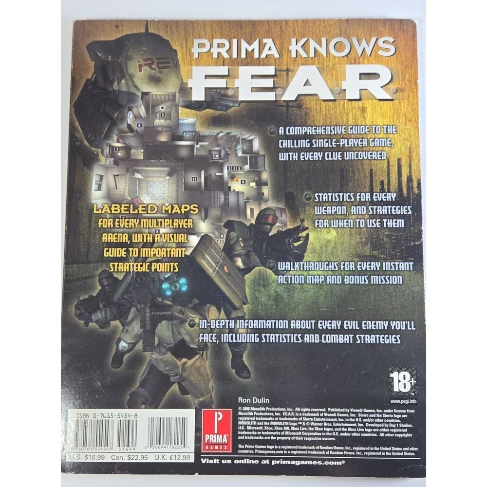 F.E.A.R. First Encounter Assault Recon Prima Official Strategy Guide - Xbox 360